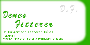 denes fitterer business card